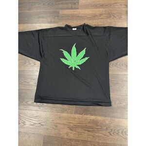 Vintage 1990s R1 Sports Mesh Hockey Jersey XL Marijuana Leaf Oz 420 Graphic USA